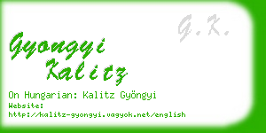 gyongyi kalitz business card